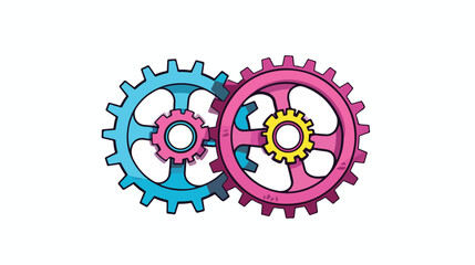 Gears machinery pieces icon vector illustration gra