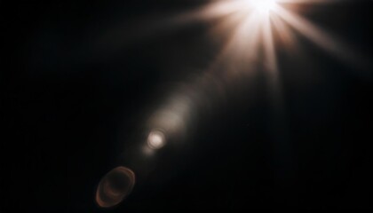 abstract sun burst digital flare iridescent glare lens flare effects over black background for overlay designs