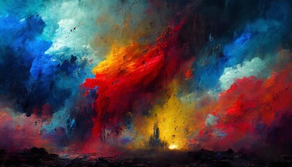 Obraz na płótnie Canvas abstract revolution painting of the french revolution with colors as clouds