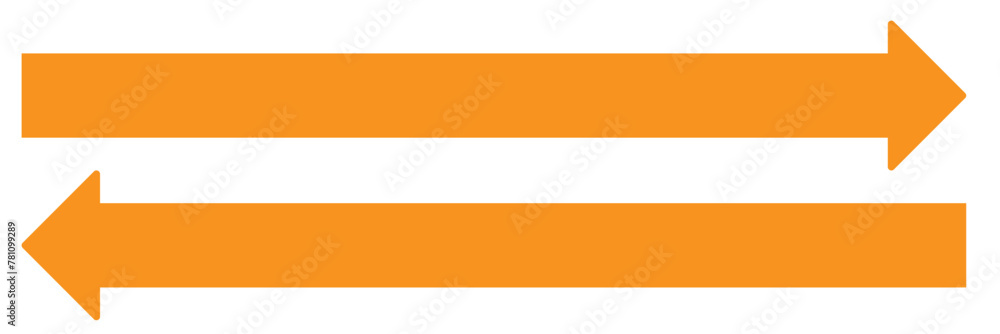 Poster long arrows icon set. vector set of trendy long arrows left and right in flat style. black arrows ve