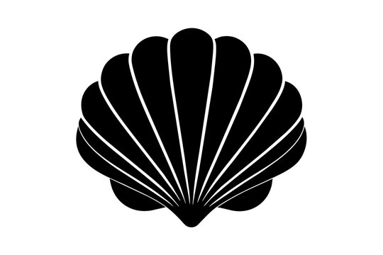 recommend clip art: scallop silhouette vector art illustration