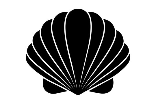 recommend clip art: scallop silhouette vector art illustration