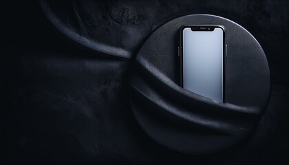 Mobile phone on dark background