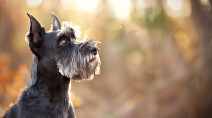 A Miniature Schnauzer with a curious expression