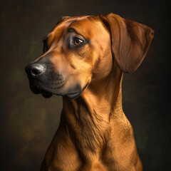 A Rhodesian Ridgeback with a regal demeanor,