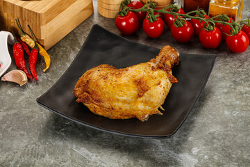 Roasted chicken leg with spices