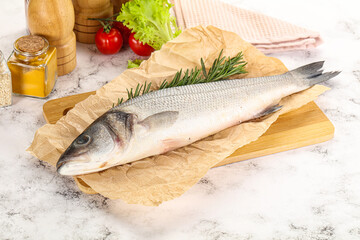 Raw seabass fish for cooking