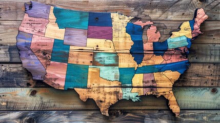 united states map with States. United States od America. 