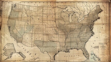 united states map with States. United States od America. 