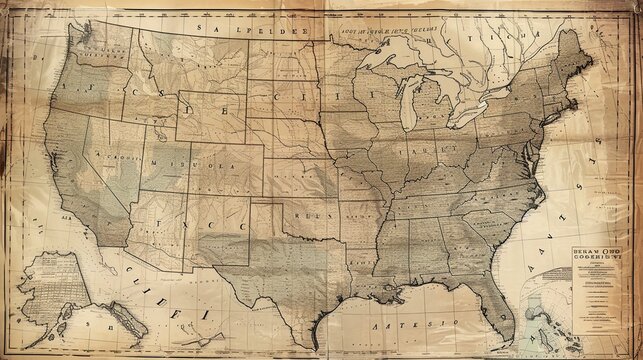 united states map with States. United States od America. 