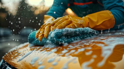 Dedicated Hand Car Wash with Protective Gloves