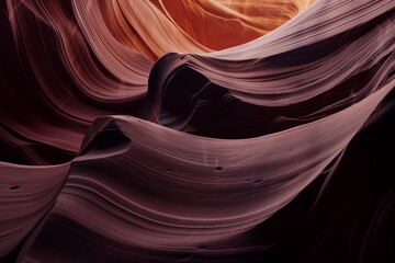 beautiful photography of Antelope Canyon in Arizona, with colorful sandstone rock formations, smooth curves and arches. Dappled sunlight filtering through the walls, intricate patterns and textures
