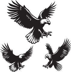 Fototapeta premium Eagle Silhouette Vector Bundle, Eagle illustration