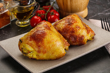 Roasted chicken thigh with spices