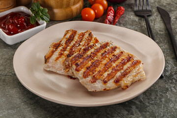 Tasty grilled pork meat steak