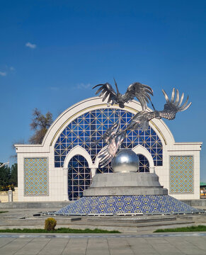 Ashgabat, Turkmenistan - October 22, 2023: New city park Uzbekistan.