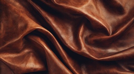 Obraz premium Upholstery Material Close-Up Photo. Natural Brown Leather Background Texture for Retro Design and Clothing Fabric Ideas