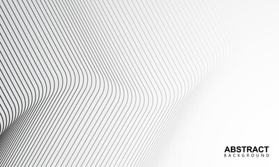 Quiet abstract wavy lines background. Monochrome geometric backdrop.
