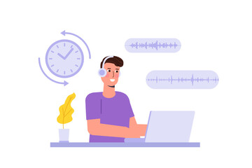 Limited headphone use concept. Vector illustration