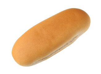 One fresh hot dog bun isolated on white