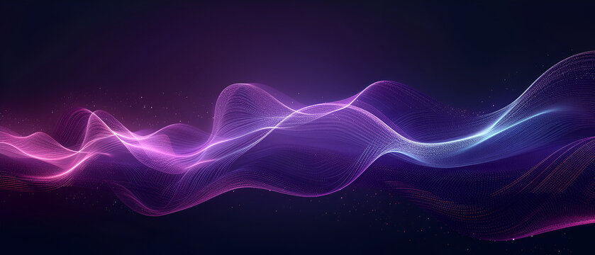 Abstract Background with Green Glowing Wavy Parallel Lines