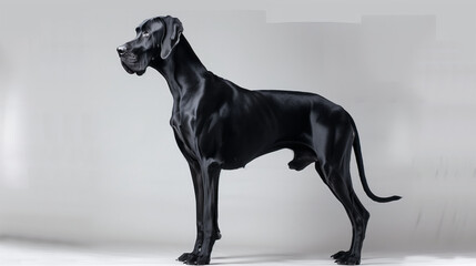 A Great Dane standing tall and majestic, showcasing its impressive size and gentle demeanor
