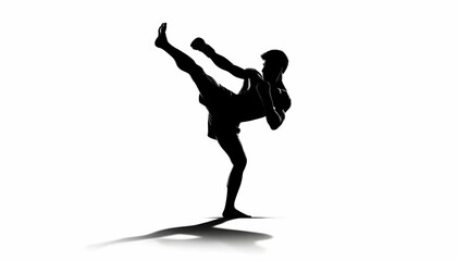 Fototapeta na wymiar Muay Thai in the black and white version