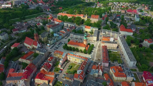 Panorama Market Square Olawa Ratusz Rynek Aerial View Poland