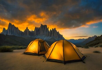 camping in the mountains
