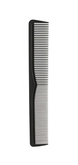 Hairdresser tool. Black hair comb isolated on white