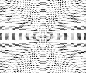 Halftone vector background. Monochrome halftone pattern. Abstract geometric dots background. Pop Art comic gradient black white texture. Design for presentation banner, poster, flyer, business card.