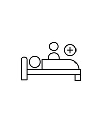 hospital rest icon, vector best line icon.