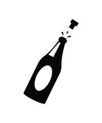 champagne bottle icon, vector best flat icon.