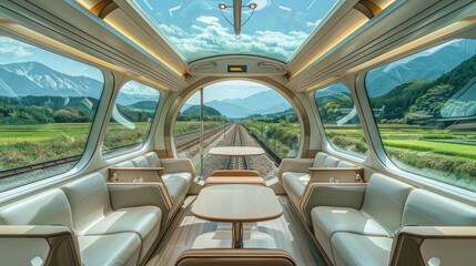 Immersive travel: High-speed rail's seatless observation car offers amazing views. Experience a journey of boundless wonder