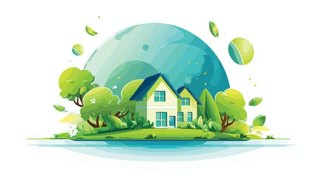 Green real estate nature concept logo design archi