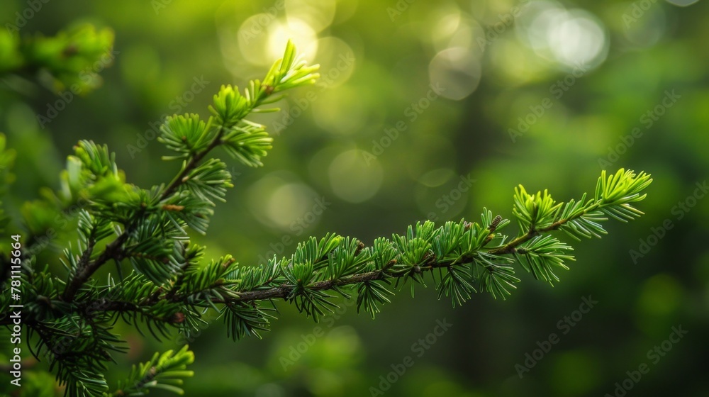 Poster sunlight filtering through pine tree branches