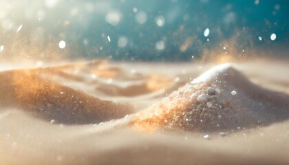 selective focus of summer and holiday backgrounds concepts with white sand