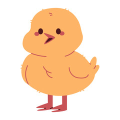Cute baby chicken vector cartoon illustration isolated on a white background.