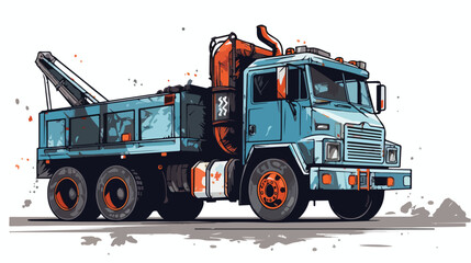 Grunge 2d flat cartoon vactor illustration isolated