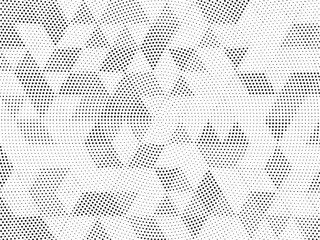 Halftone vector background. Monochrome halftone pattern. Abstract geometric dots background. Pop Art comic gradient black white texture. Design for presentation banner, poster, flyer, business card.