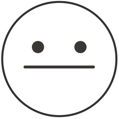 Neutral, Straight face emoji with eyes and mouth