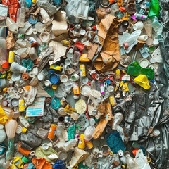 A detailed raw photo image of a close - up of a close - up shot of The pervasive nature of plastic in our lives, highlighting its presence in numerous products Portray the dual nature of plastic