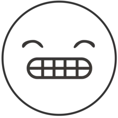 Fotobehang face emoji showing teeth and closed eyes © UKRAINIAN