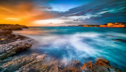 blue and orange sky n alghero at sunset