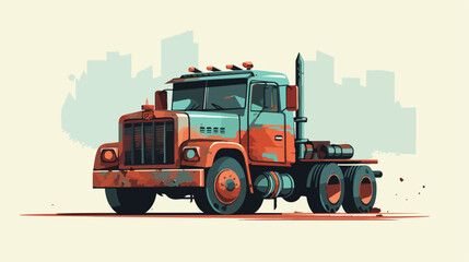 Grunge 2d flat cartoon vactor illustration isolated