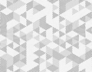 Halftone vector background. Monochrome halftone pattern. Abstract geometric dots background. Pop Art comic gradient black white texture. Design for presentation banner, poster, flyer, business card.