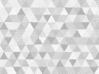 Halftone vector background. Monochrome halftone pattern. Abstract geometric dots background. Pop Art comic gradient black white texture. Design for presentation banner, poster, flyer, business card.