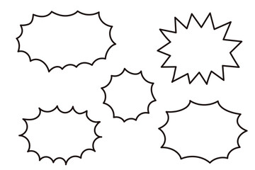 ギザギザのポップな吹き出しセット