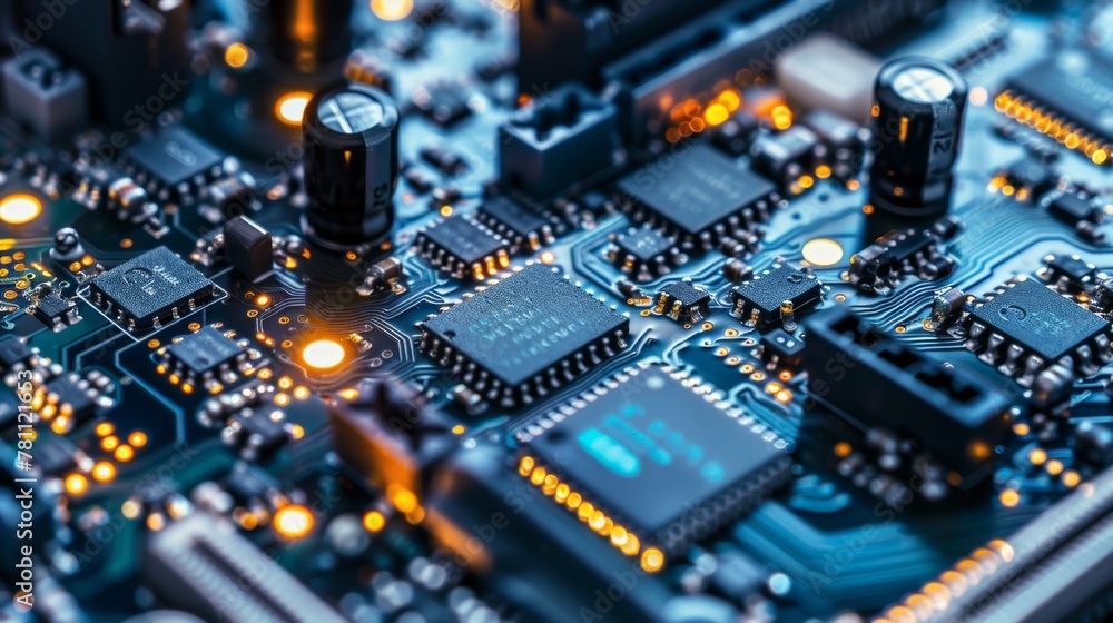Poster inside look at computer motherboard