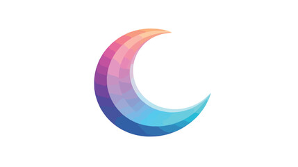 Obraz na płótnie Canvas Half moon icon over white background. colorful desi